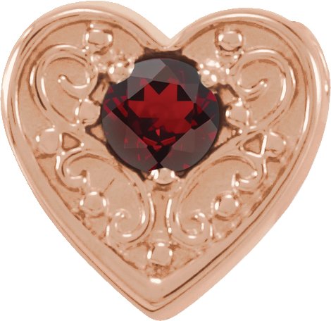 14K Rose Mozambique Garnet Family Heart Slide Pendant Ref. 16233173