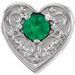 14K White Natural Emerald Family Heart Slide Pendant