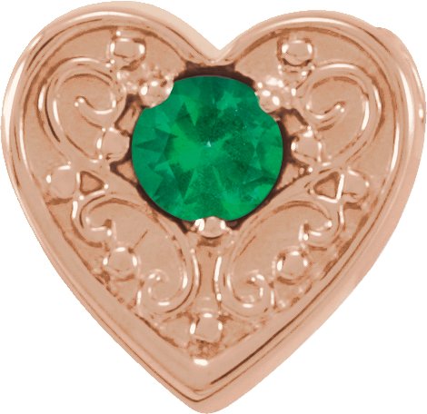 14K Rose Emerald Family Heart Slide Pendant Ref. 16233189