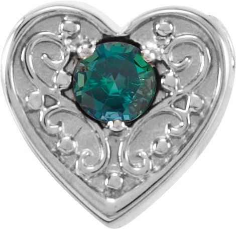 14K White Alexandrite Family Heart Slide Pendant Ref. 16233191