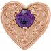 14K Rose Natural Amethyst Heart Slide Pendant