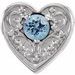 Sterling Silver Natural Aquamarine Heart Slide Pendant