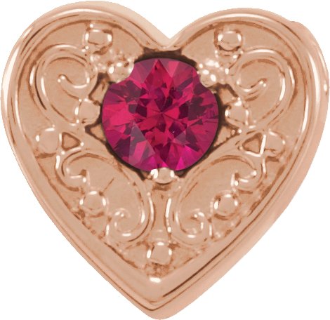 14K Rose Ruby Family Heart Slide Pendant Ref. 16233197