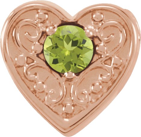 14K Rose Peridot Family Heart Slide Pendant Ref. 16233201