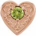 14K Rose Natural Peridot Heart Slide Pendant