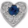 Sterling Silver Blue Sapphrie Family Heart Slide Pendant Ref. 16233206
