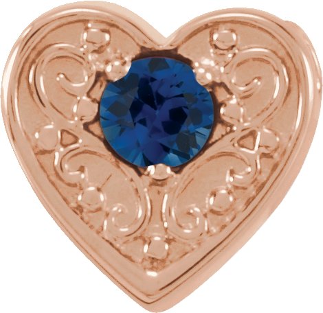 14K Rose Blue Sapphire Family Heart Slide Pendant Ref. 16233205