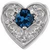 14K White Chatham Lab Created Blue Sapphire Family Heart Slide Pendant Ref. 16233235