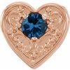 14K Rose Chatham Lab Created Blue Sapphire Family Heart Slide Pendant Ref. 16233237