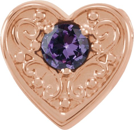 14K Rose Chatham Lab Created Alexandrite Family Heart Slide Pendant Ref. 16233229