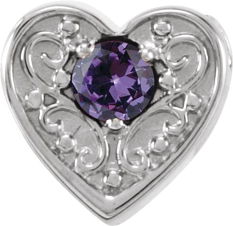 14K White Chatham Lab Created Alexandrite Family Heart Slide Pendant Ref. 16233227