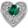 Sterling Silver Chatham Lab Created Emerald Family Heart Slide Pendant Ref. 16233226