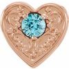 14K Rose Blue Zircon Family Heart Slide Pendant Ref. 16233217