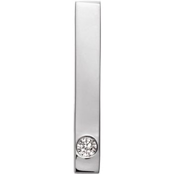 Sterling Silver .06 CTW Diamond Family Engravable Bar Slide Pendant Ref. 16233258