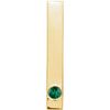 14K Yellow Chatham Lab Created Emerald Family Engravable Bar Slide Pendant Ref. 16233305
