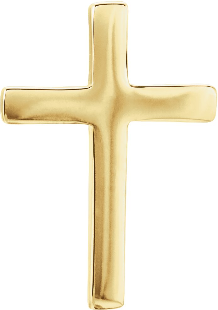 14K Yellow 10 mm Cross Single Earring