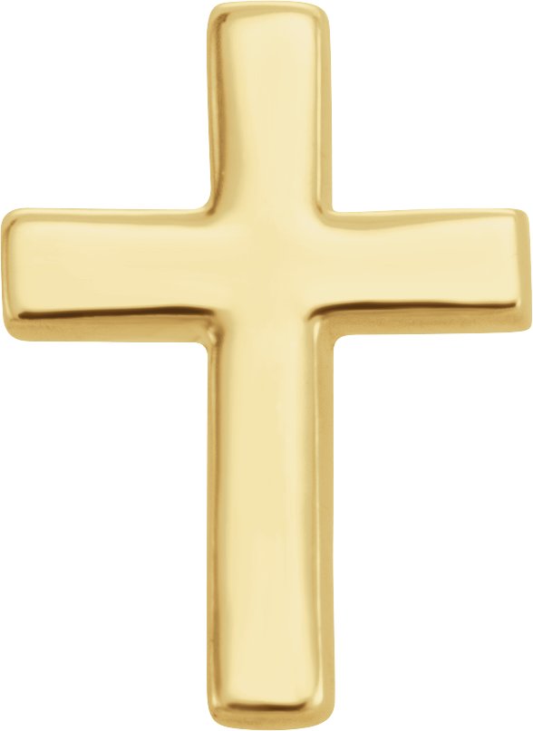 14K Yellow 7.5 mm Cross Single Earring