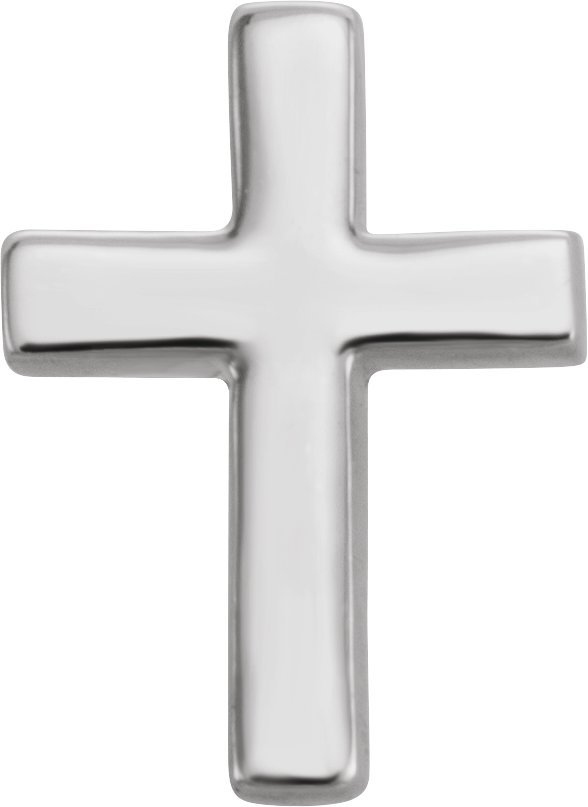 Platinum 6 mm Cross Single Earring