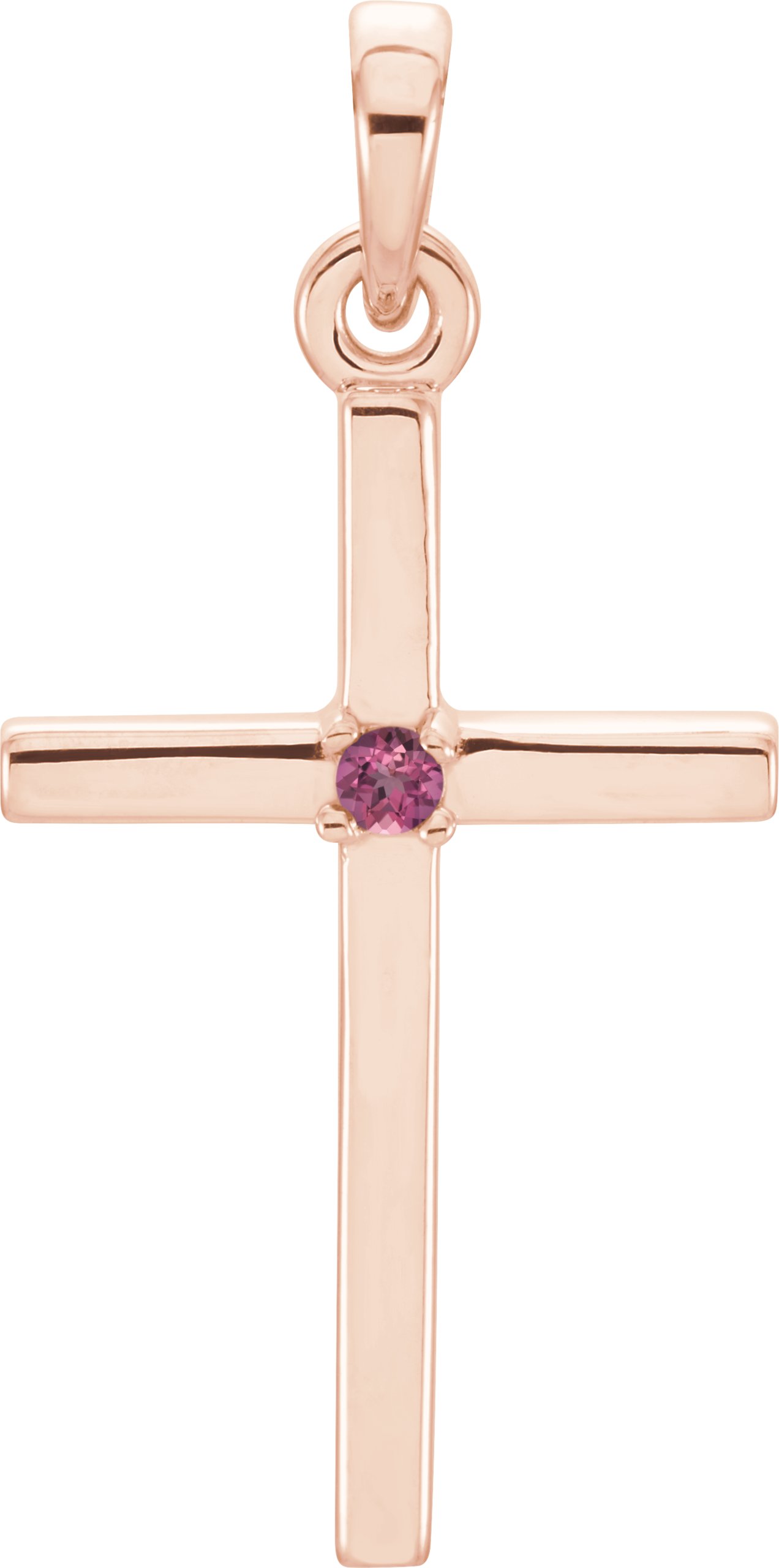 14K Rose 22.65x11.4 mm Pink Tourmaline Cross Pendant Ref. 13246315