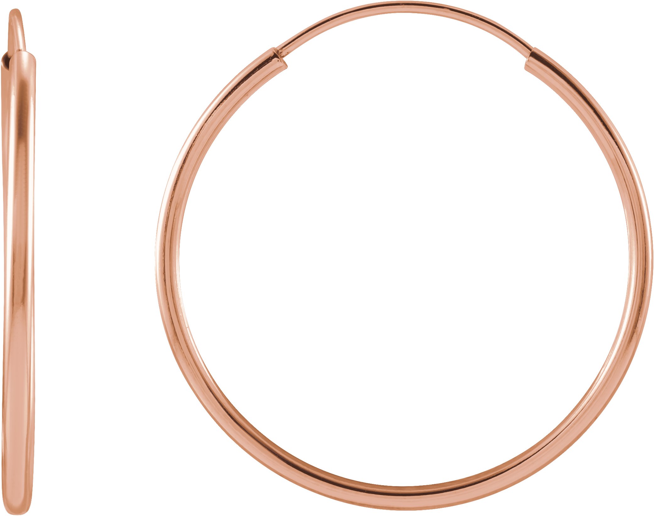 14K Rose 20 mm Flexible Endless Hoop Earrings Ref. 17393639