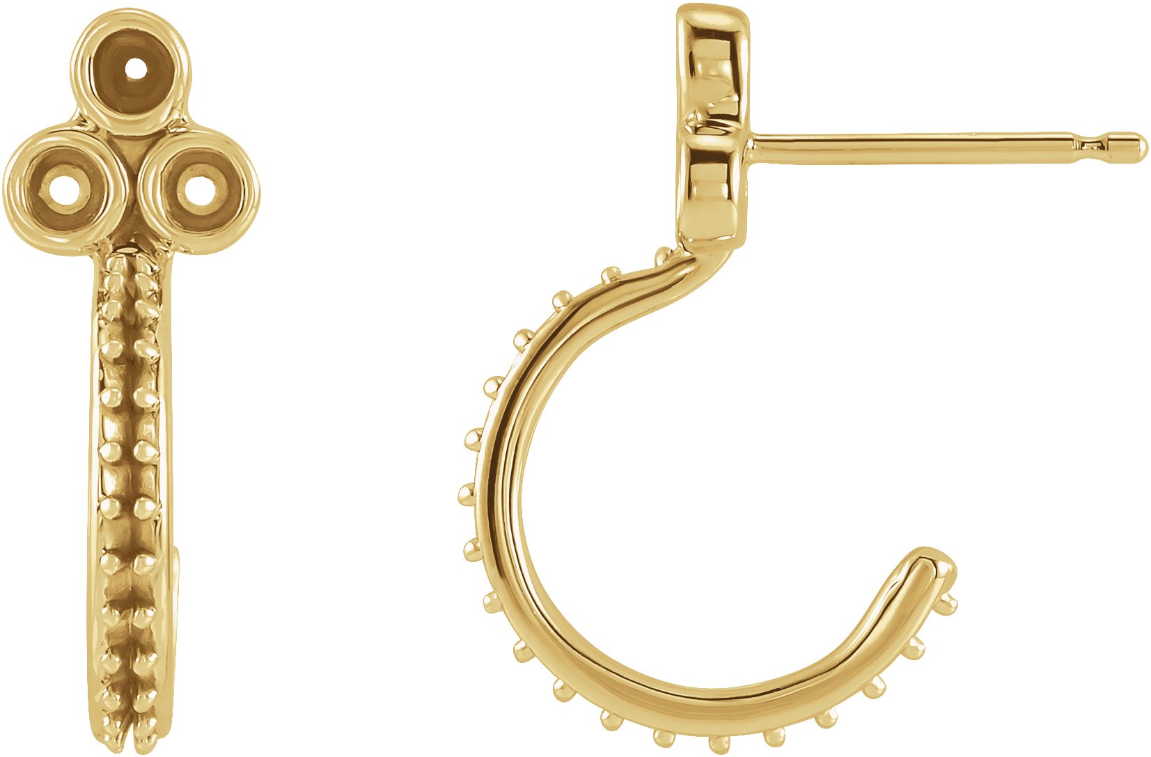 Accented Bezel-Set J-Hoop Earrings