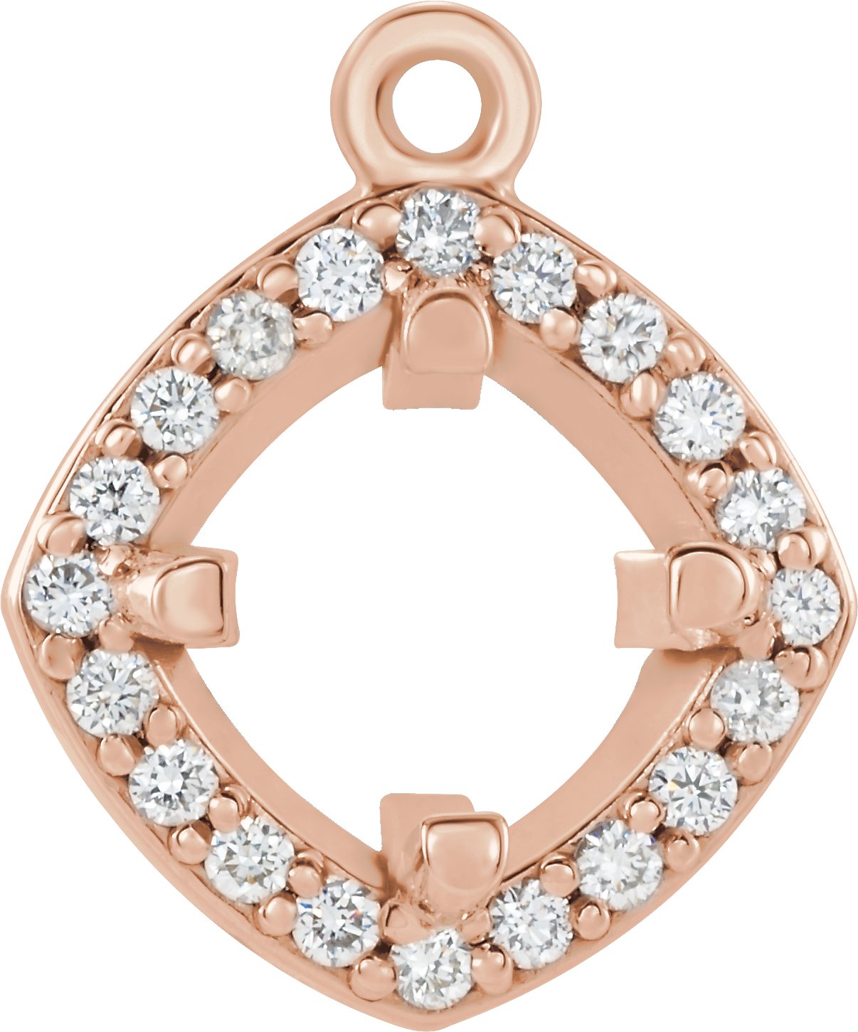 Round 4-Prong Halo-Style Dangle