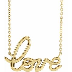 14K Yellow Love 18" Necklace