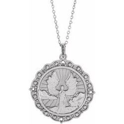 Accented Guardian Angel Necklace or Pendant