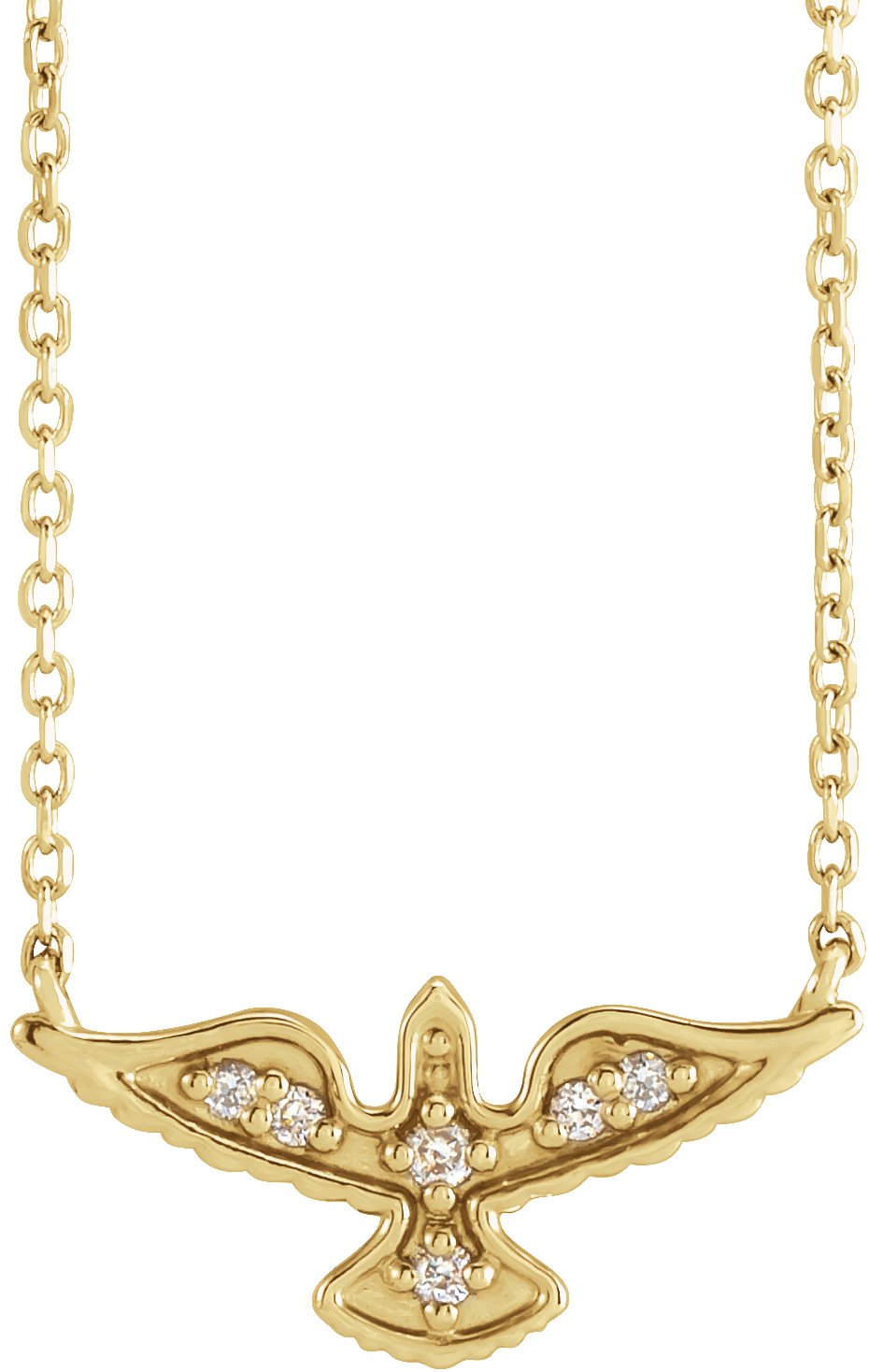 14K Yellow Gold .05 CTW Diamond Petite Holy Spirit 18