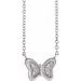Sterling Silver .025 CTW Natural Diamond Butterfly 18