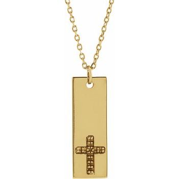 14K Yellow Cross Bar 18 inch Necklace Mounting Ref. 14646529