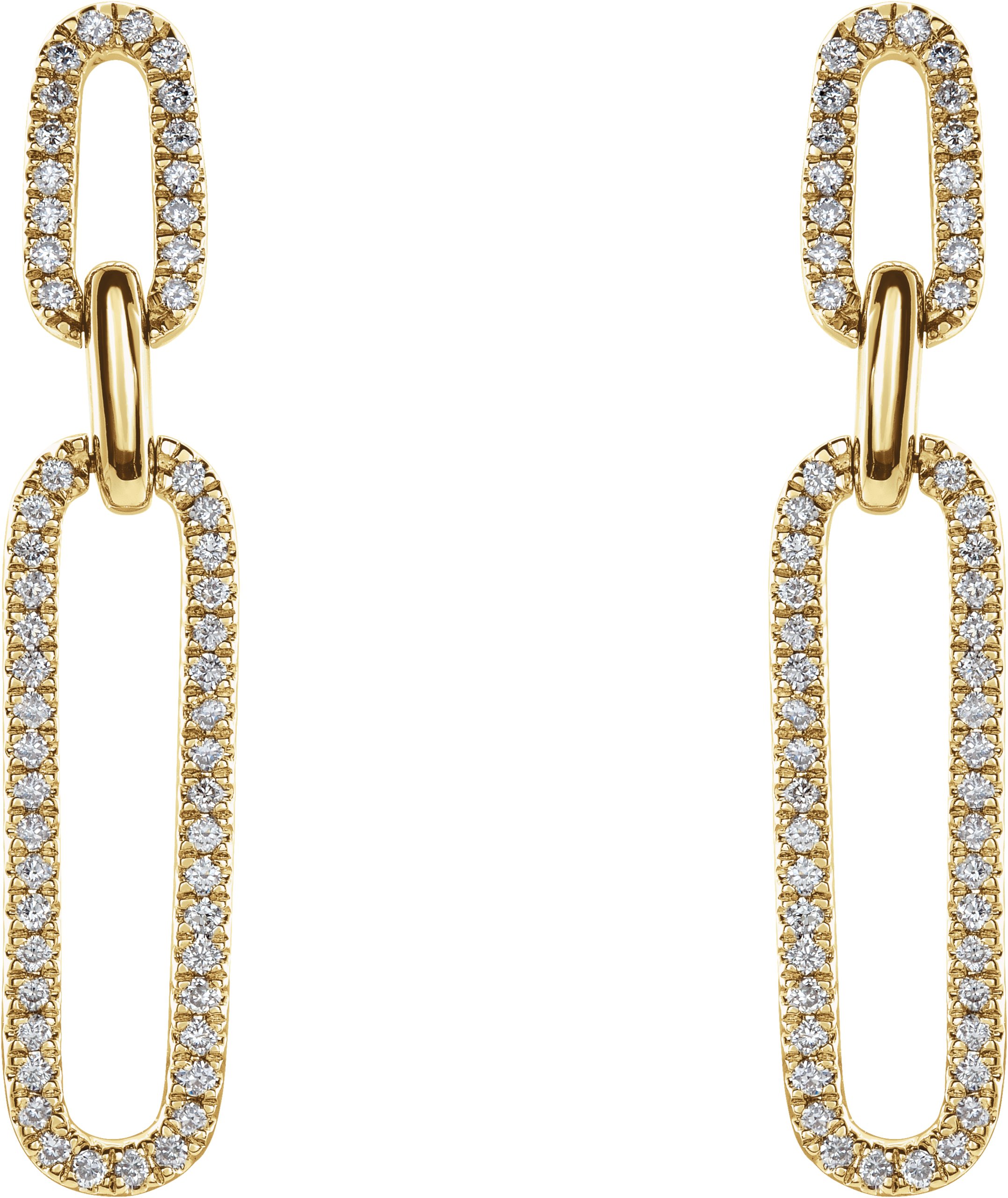 14K Yellow 1/3 CTW Diamond Link Earrings