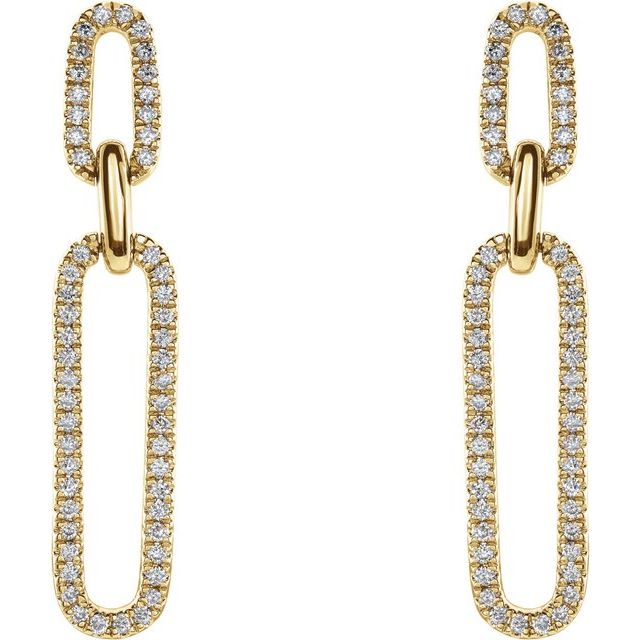 14K Yellow 1/3 CTW Natural Diamond Link Earrings