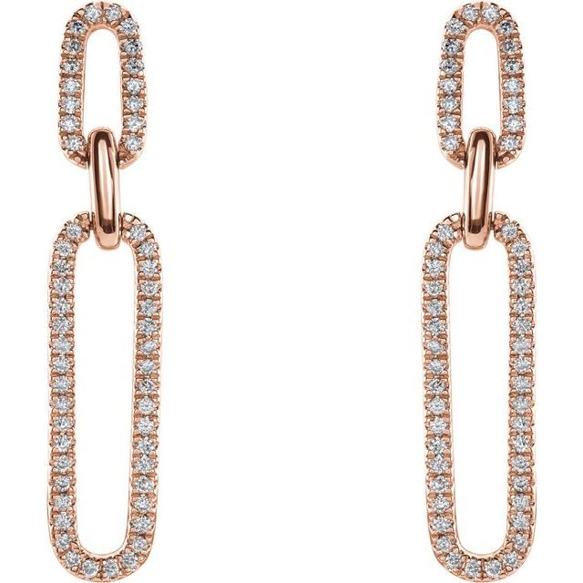 14K Rose 1/3 CTW Natural Diamond Link Earrings