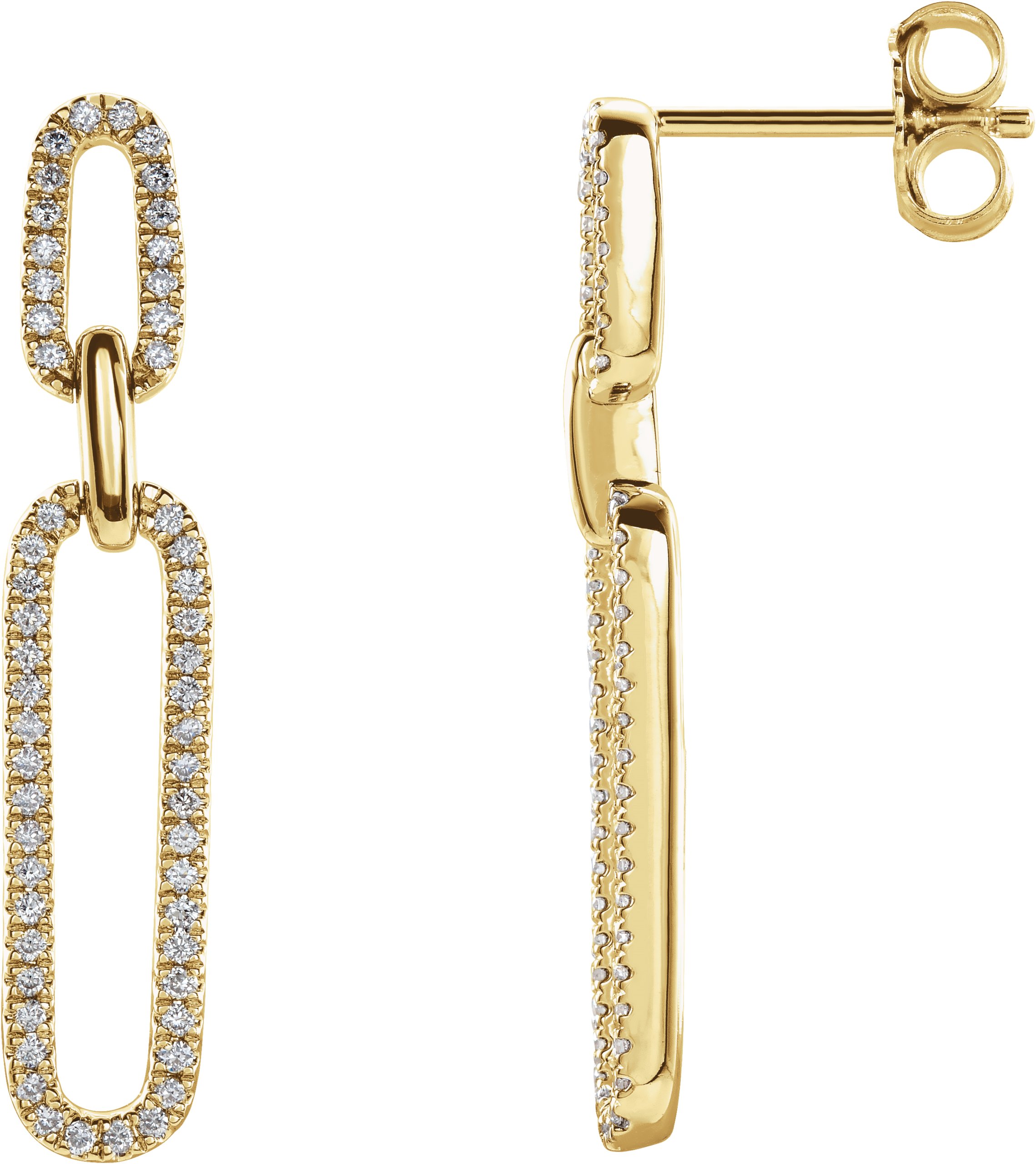 14K Yellow 1/3 CTW Diamond Link Earrings