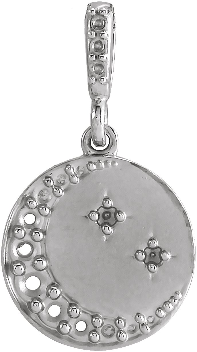 Platinum Accented Crescent Moon Pendant Mounting