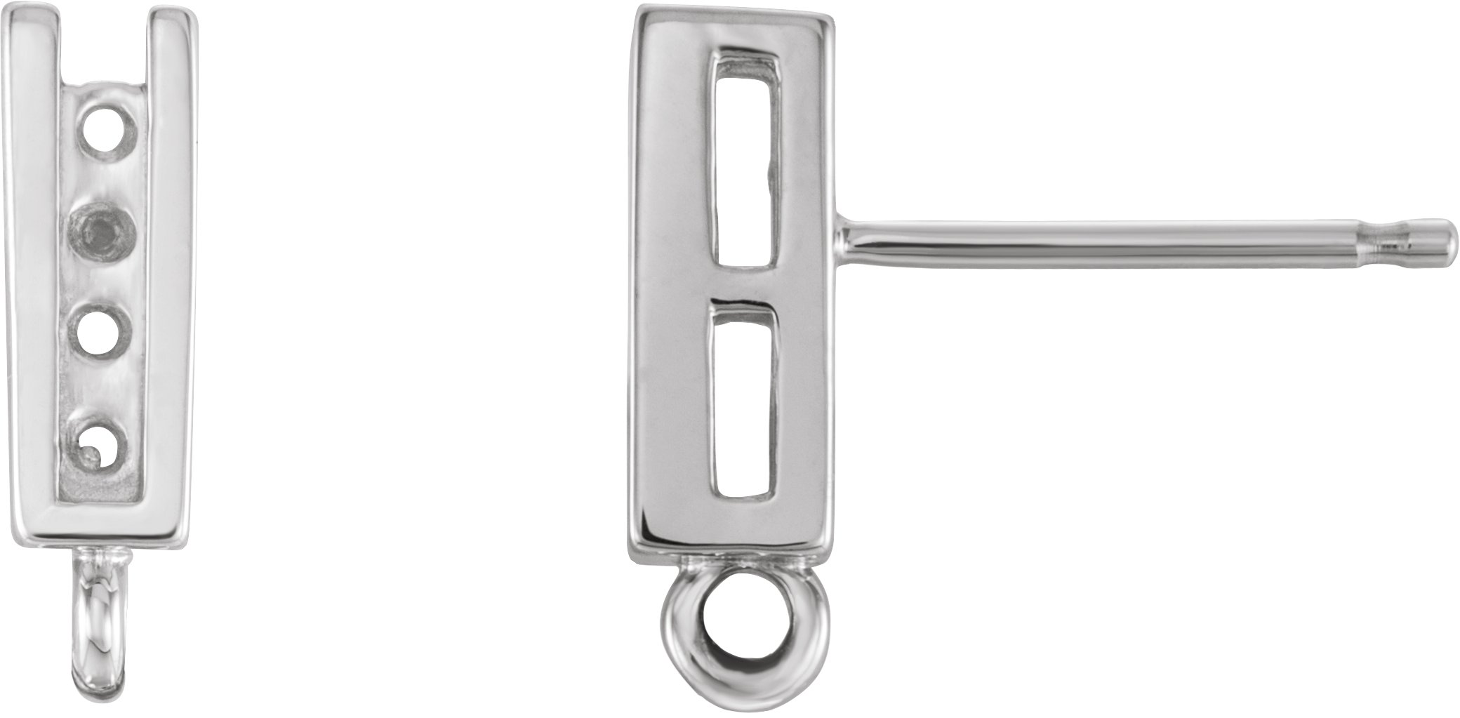 Channel-Set Accented Earring Top