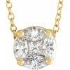 14K Yellow .33 CTW Diamond Cluster 16 to 18 inch Necklace Ref 17473902