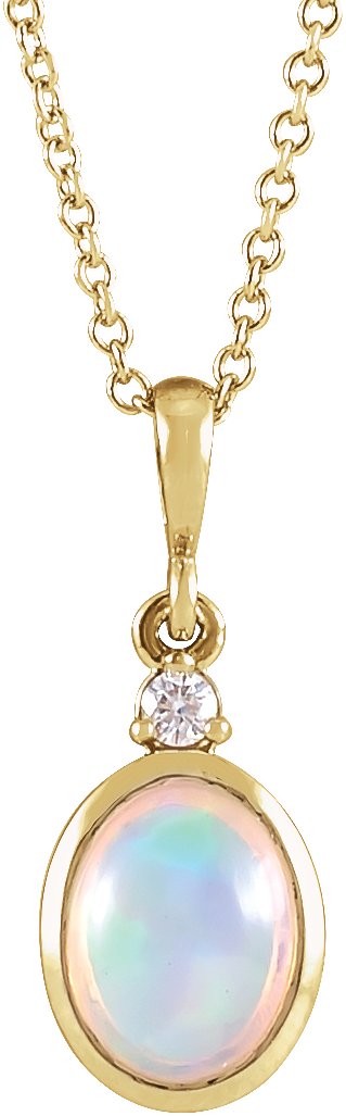Cabochon Bezel-Set Necklace or Pendant