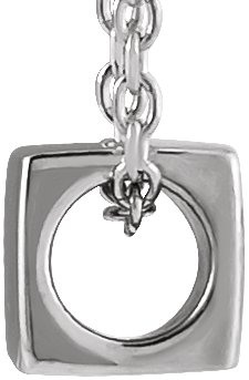 Sterling Silver 5x5 mm Cube 18 Necklace