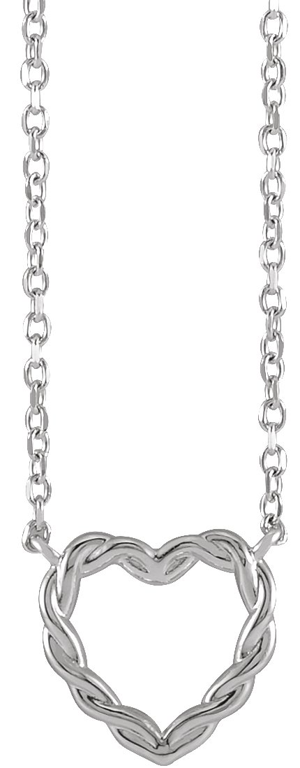 Sterling Silver 10.25x9.52 mm Heart 18" Necklace