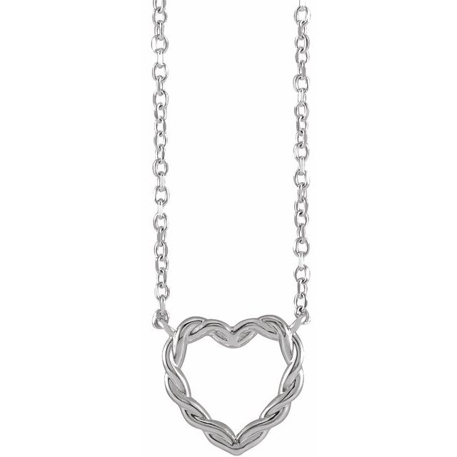 Sterling Silver 10.25x9.52 mm Heart 18 Necklace