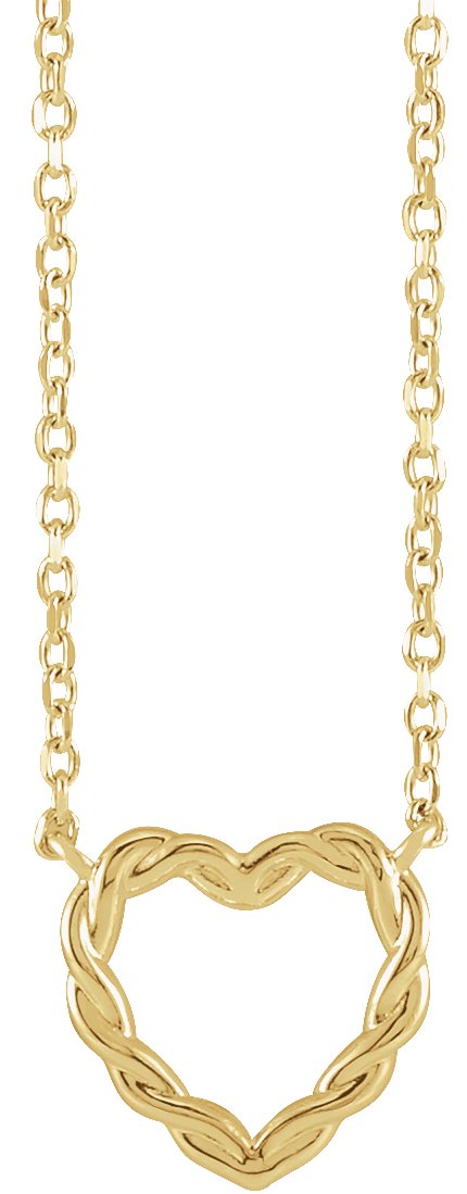 14K Yellow 10.25x9.52 mm Heart 18" Necklace