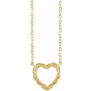 14K Yellow 10.25x9.52 mm Heart 18" Necklace