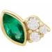 14K Yellow Lab-Grown Emerald & .03 CTW Natural Diamond Left Earring
