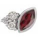 Sterling Silver Natural Mozambique Garnet & .03 CTW Natural Diamond Right Earring