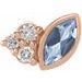 14K Rose Natural Aquamarine & .03 CTW Natural Diamond Right Earring