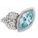 Sterling Silver Natural Blue Zircon & .03 CTW Natural Diamond Right Earring
