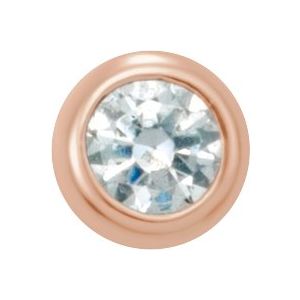 14K Rose .03 CT Natural Diamond Micro Bezel Single Stud Earring