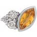 Sterling Silver Natural Citrine & .03 CTW Natural Diamond Right Earring